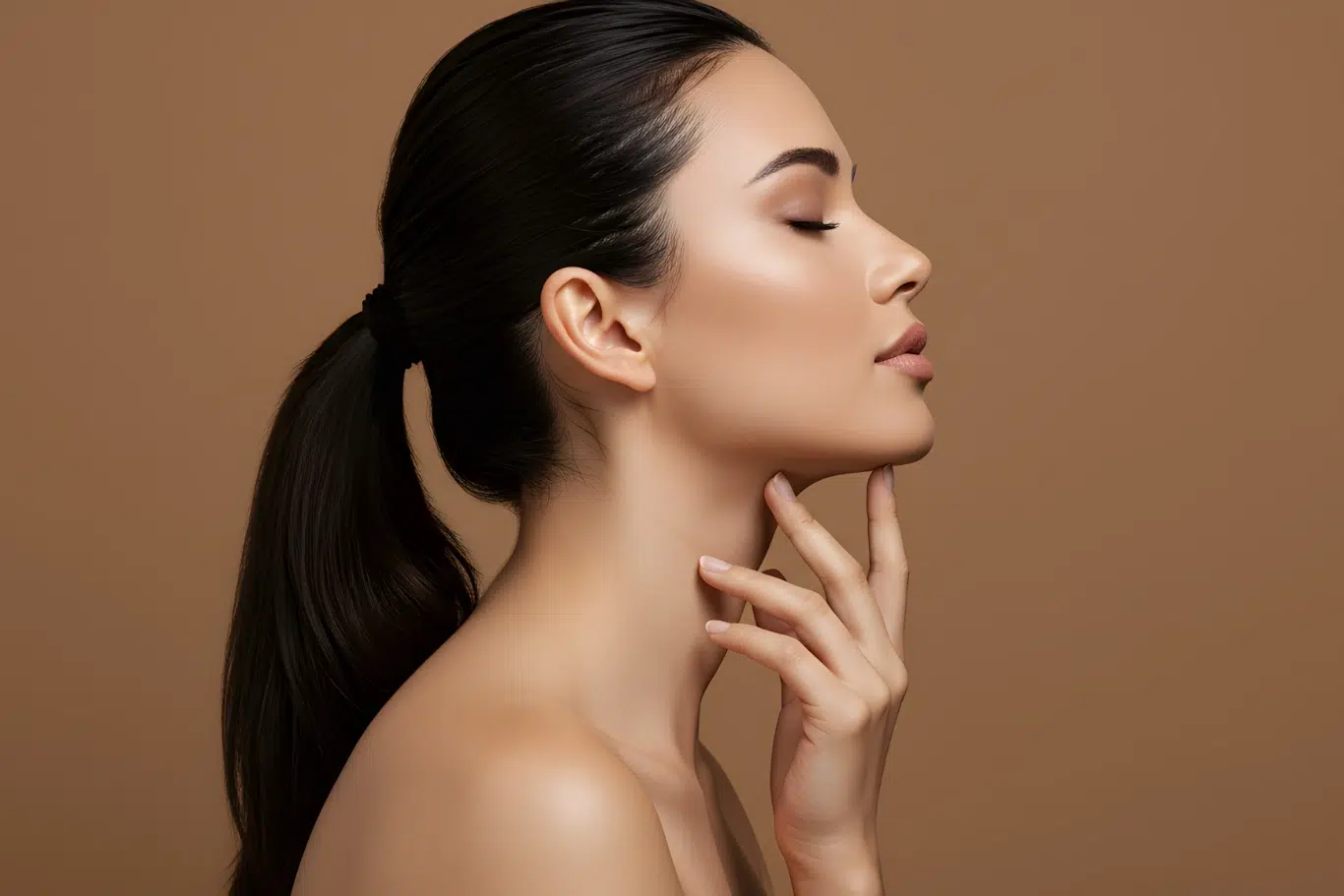 otoplasty ear reshaping profile view elegant side profile of a woman showcasing balanced ear shape